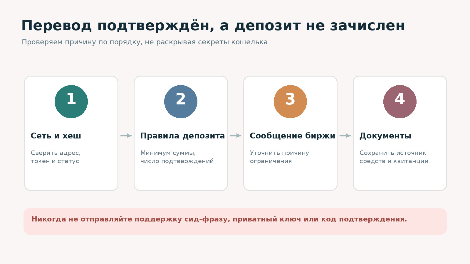 Если депозит USDT не зачислен: схема проверки сети, правил биржи и подтверждения происхождения средств