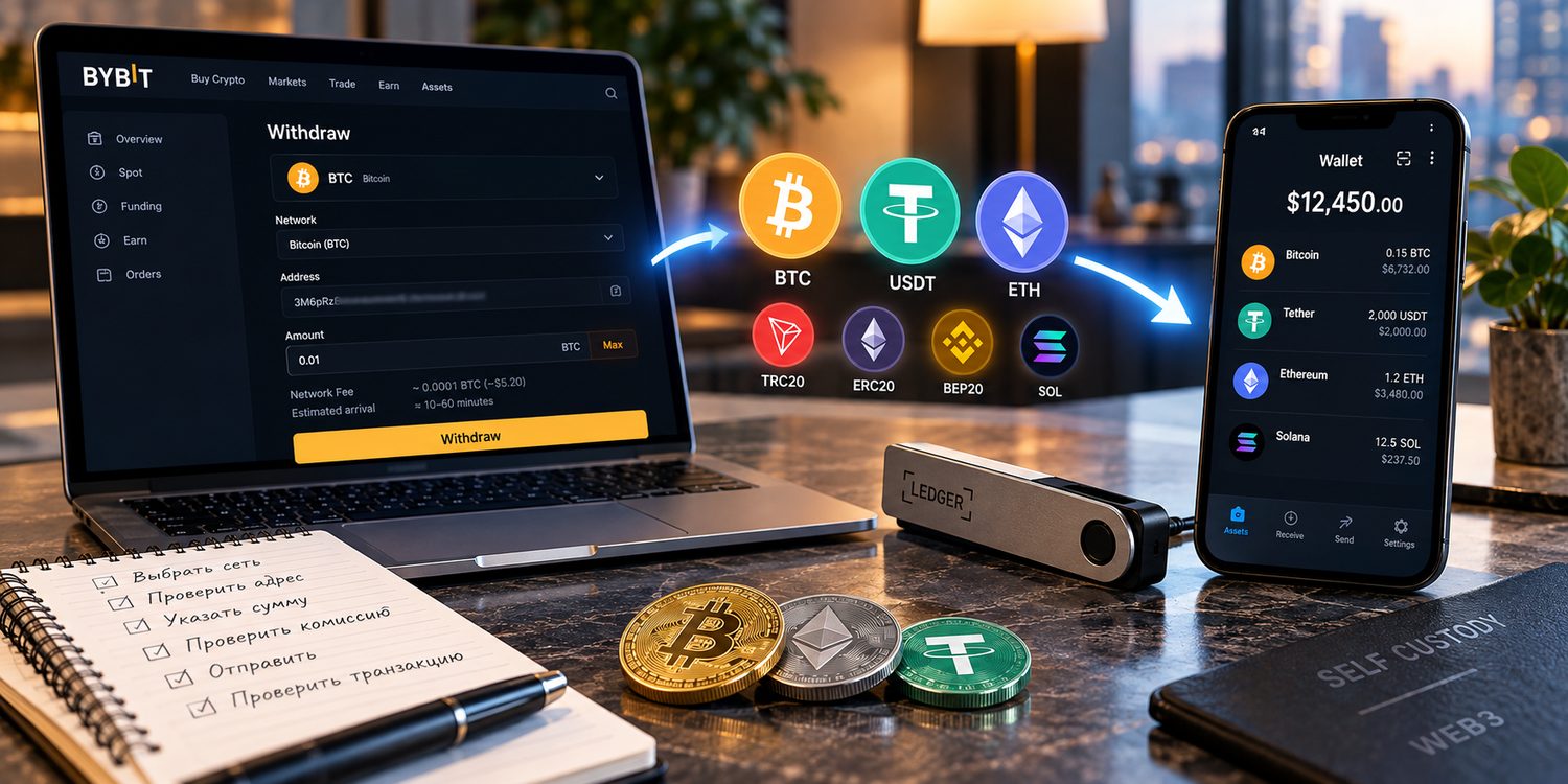Сравнение Bitcoin BTC и USDT TRC20 ERC20 BEP20 при переводе на собственный кошелёк