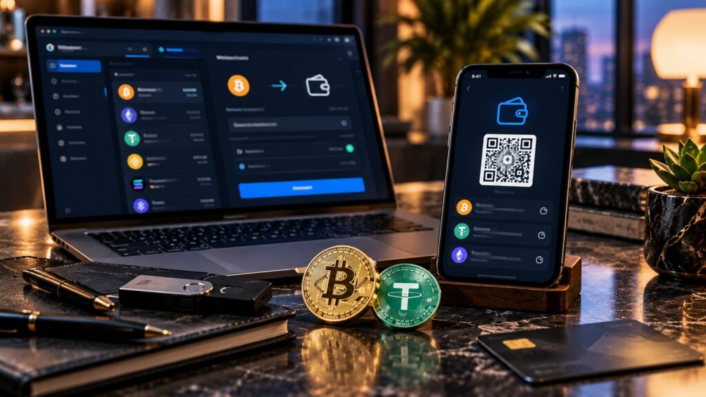 Пополнение криптокошелька: получение Bitcoin и USDT на личный адрес с биржи или другого кошелька