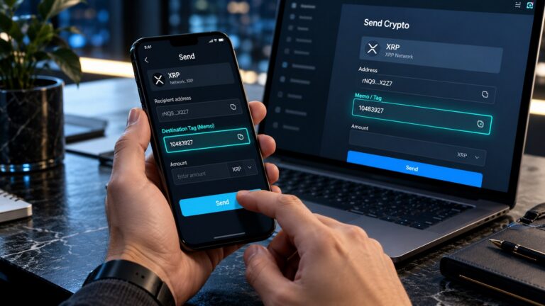 Memo и Destination Tag при переводе XRP: ввод адреса и тега на смартфоне