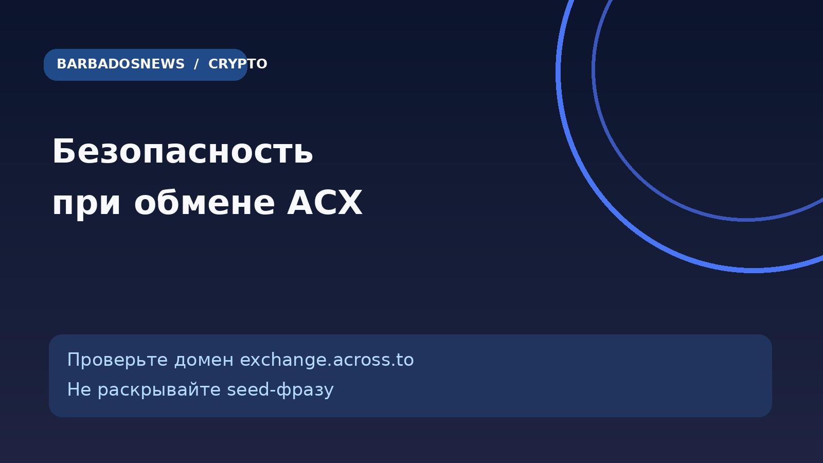 Проверка домена и безопасности кошелька перед обменом ACX