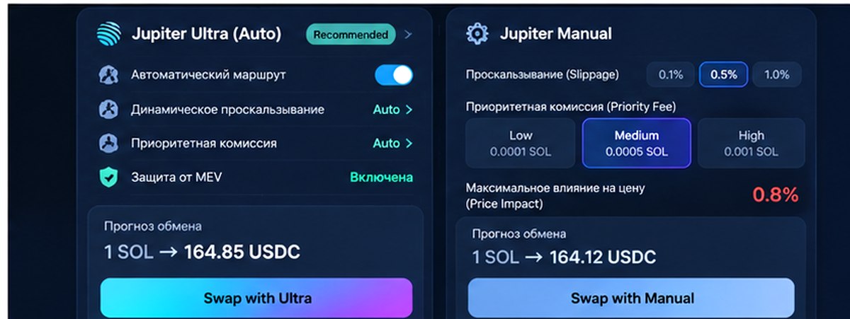 Jupiter Ultra и Manual: сравнение автоматических и ручных настроек проскальзывания