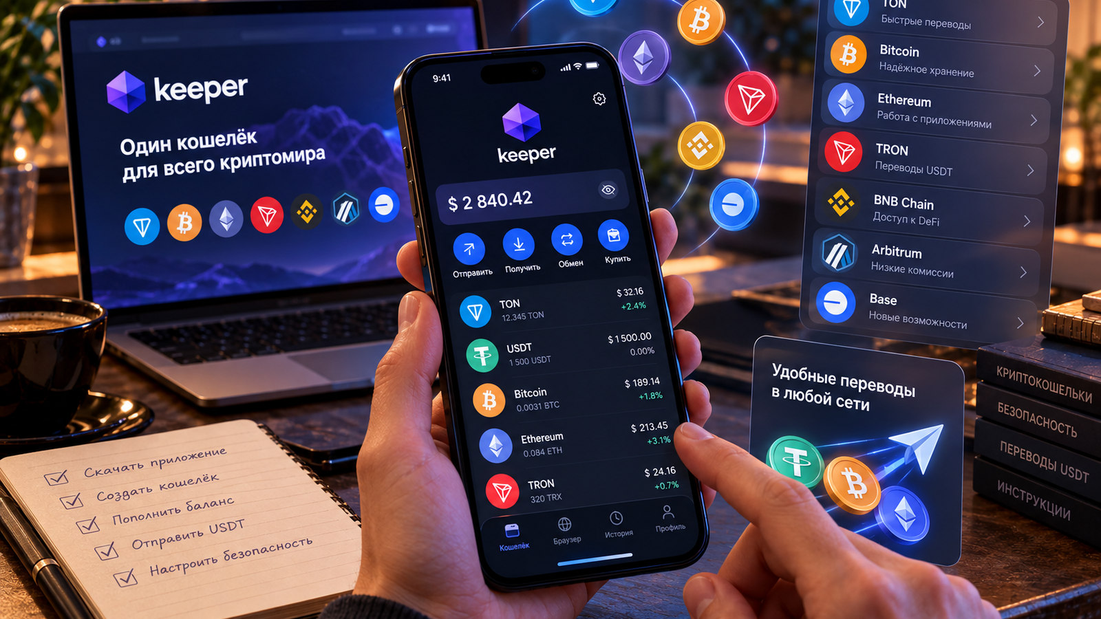 Keeper на смартфоне: создание мультисетевого кошелька и настройка приложения