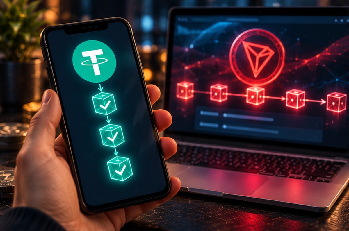 Проверка перевода USDT TRC-20 на смартфоне и отображение подтверждений в сети TRON