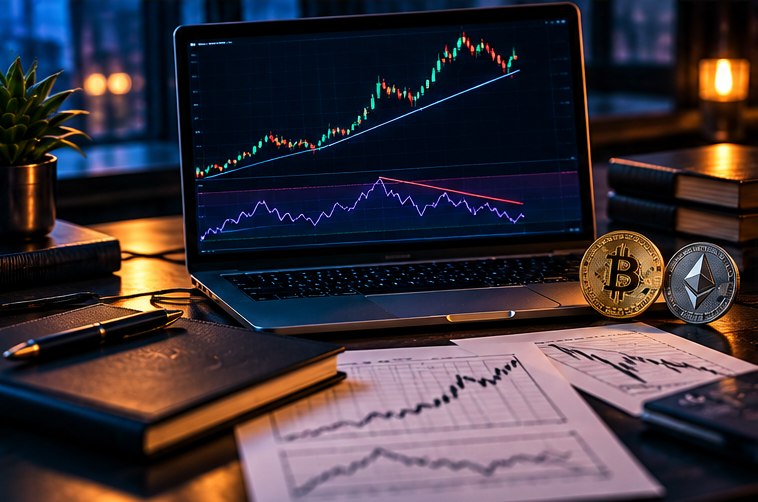 Разбор расхождения цены и RSI на графике криптовалюты с рабочими заметками