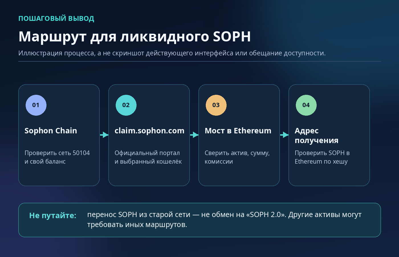Маршрут вывода ликвидного SOPH из Sophon Chain через официальный портал в Ethereum и проверка поступления