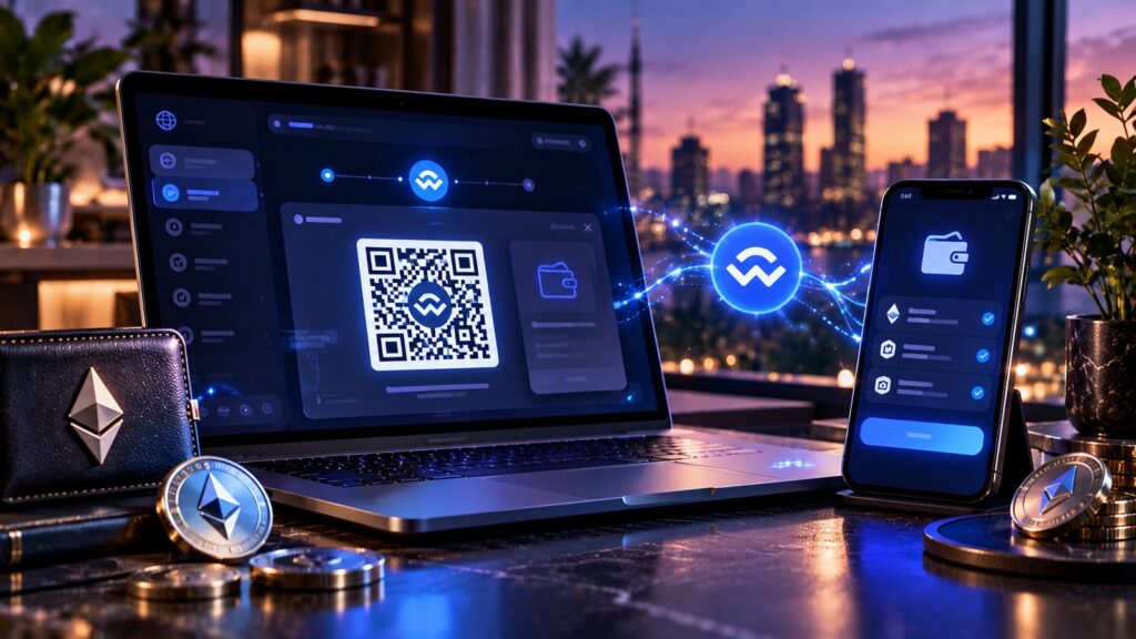 WalletConnect — соединение криптокошелька с Web3-приложением по QR-коду на ноутбуке и смартфоне